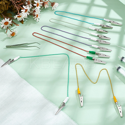 6Pcs 6 Colors Stainless Steel Dental Lab Bib Clip AJEW-BC0008-84-1