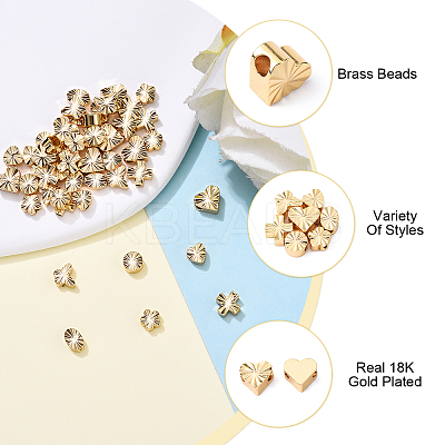 56Pcs 7 Styles Brass Beads KK-YW0003-13-1