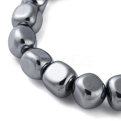 Nuggets Synthetic Terahertz Stone Beaded Stretch Bracelets for Women Men BJEW-F471-02-1