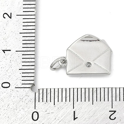 Brass Micro Pave Clear Cubic Zirconia Charms KK-G522-31P-1