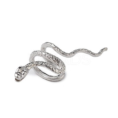 Sterling Silver Snake Cuff Earrings EJEW-L263-01P-1