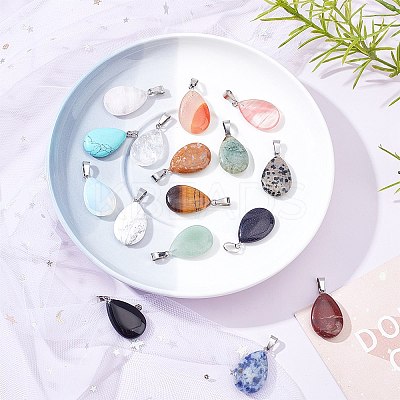 DIY Teardrop Pendant Necklaces Making Kits DIY-SC0001-33-1