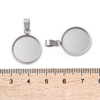 304 Stainless Steel Pendant Cabochon Settings STAS-L282-010P-06-1