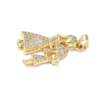 Brass Micro Pave Cubic Zirconia Pendants ZIRC-I356-42G-1