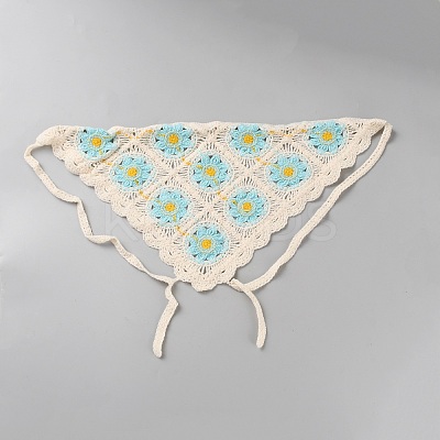 Cotton Knitted Triangle Headscarf AJEW-WH20001-82B-1