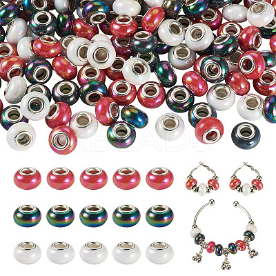 150Pcs Opaque Resin European Beads RESI-TA0004-72B-1