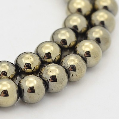 Round Non-magnetic Synthetic Hematite Beads Strands LS-G-D617-4mm-26-1