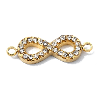 Ion Plating(IP) 304 Stainless Steel Crystal Rhinestone Connector Charms STAS-Z065-01G-1