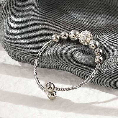 304 Stainless Steel Cuff Bangles BJEW-Z087-12P-1