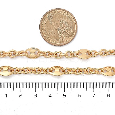 Brass Oval Link Chain Necklaces for Women NJEW-F329-01G-1