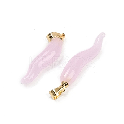 Handmade Lampwork with Brass Pendants KK-Q095-02B-M-1