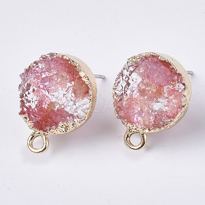 Druzy Resin Stud Earring Loops X-RESI-S383-028D-1