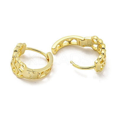 Chain-Shaped Brass Hoop Earrings EJEW-L211-009A-G-1