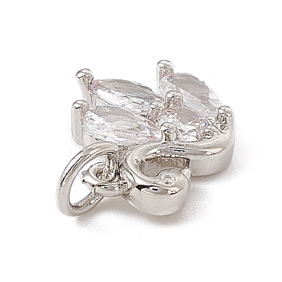 Brass Micro Pave Cubic Zirconia Charms ZIRC-F132-09P-1