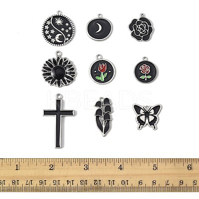 18Pcs 9 Styles Alloy Enamel Pendants FIND-FS0004-51-1