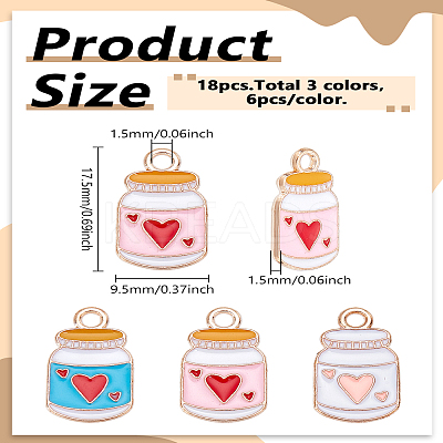 18Pcs 3 Colors Alloy Enamel Pendants ENAM-LP0001-67-1