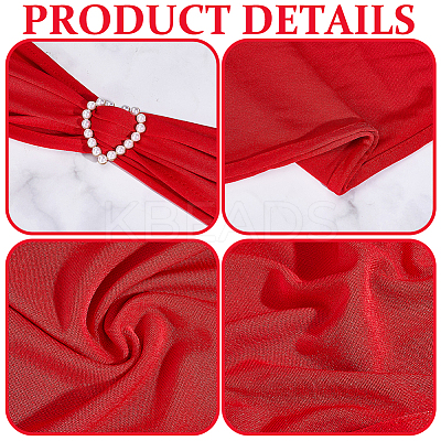 Polyester Elastic Elegant Satin Chair Cover Sashes AJEW-WH0678-86A-1