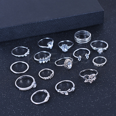Alloy and Crystal Rhinestone Cuff Rings & Finger Rings FS-WG2C342-01-1
