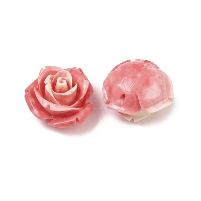 Synthetic Coral Dyed Carved Beads SHEL-Z003-03F-1