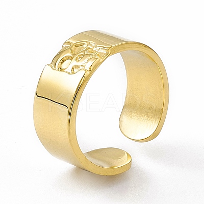 Ion Plating(IP) 304 Stainless Steel Cuff Ring for Women RJEW-C060-31G-1