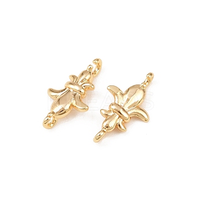 Brass Fleur De Lis Connector Charms X-KK-H524-04G-1