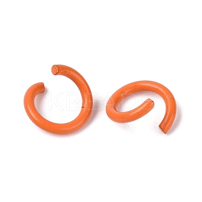 Spray Painted Iron Open Jump Rings IFIN-T017-04B-18-1