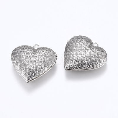 Tarnish Resistant 304 Stainless Steel Locket Pendants STAS-G146-23P-1
