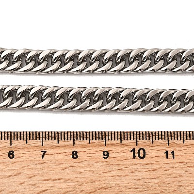 8MM 304 Stainless Steel Cuban Link Chain Necklaces for Men NJEW-B134-03B-P-1