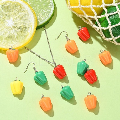 20Pcs 4 Colors Resin Imitation Vegetable Pendants RESI-YW0001-59-1