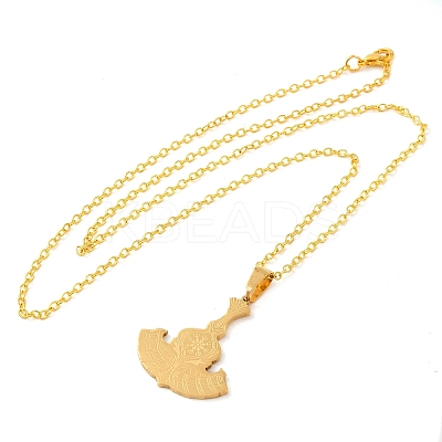 201 Stainless Steel Pendant Necklaces NJEW-G118-04G-1