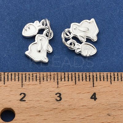 Easter 925 Sterling Silver Rabbit and Carrot Charms STER-P071-04S-1