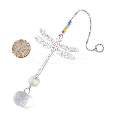 Glass Teardrop Hanging Suncatchers HJEW-JM04654-02-1