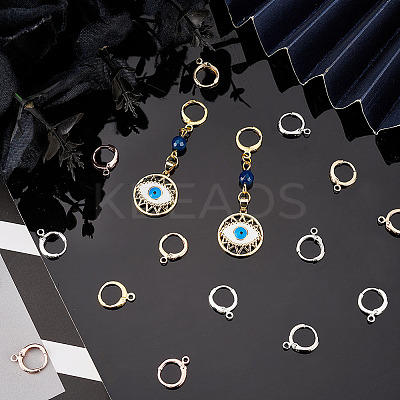 20Pcs 5 Colors Brass Huggie Hoop Earring Findings KK-AR0002-81-1