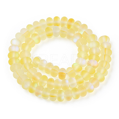 Frosted Transparent Glass Beads Strands FGLA-M002-01H-1