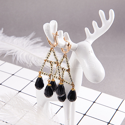 Brass Hoop Earring Findings with Latch Back Closure KK-L148-07-1