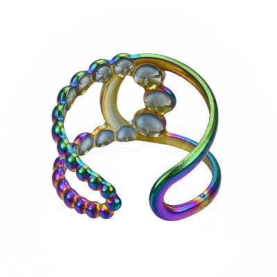 Hollow Double Line Cuff Rings RJEW-N038-016-1