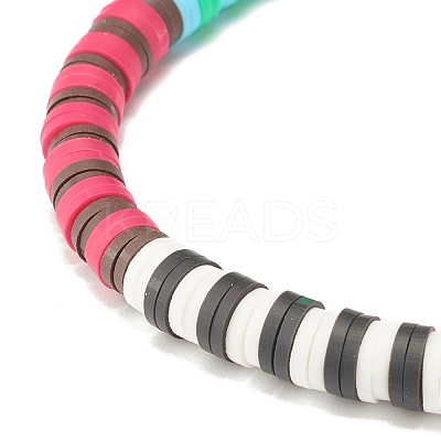 Handmade Polymer Clay Heishi Beaded Stretch Bracelet BJEW-JB07605-1