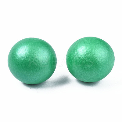 Painted Half Round Schima Wood Earrings for Girl Women EJEW-T017-02C-1