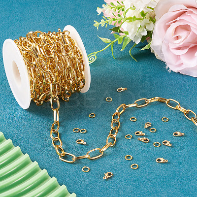 DIY Aluminium Cable Chain Necklace Making Kits DIY-TA0012-10-1