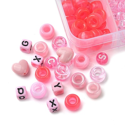 200Pcs 10 Styles Plastic Pearlized Beads FIND-FS0002-34-1