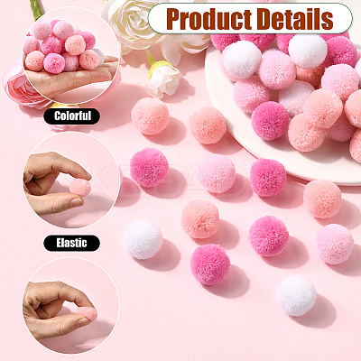 120Pcs 4 Colors Polyester Pompom Ball FIND-SC0019-66A-1