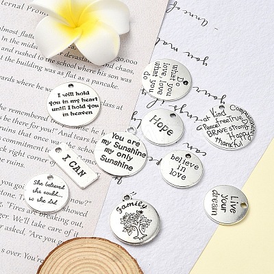 20Pcs 10 Style Tibetan Style Alloy Pendants FIND-YW0004-89-1