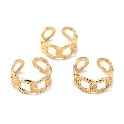 Ion Plating(IP) 304 Stainless Steel Finger Rings RJEW-L102-41G-1