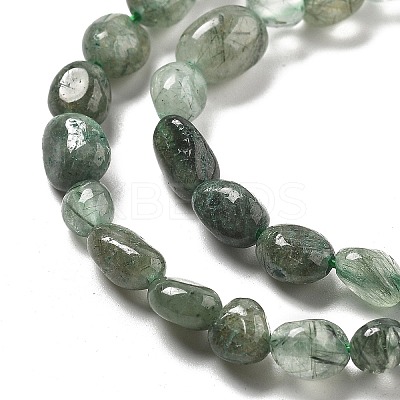 Natural Green Rutilated Quartz Beads Strands G-C179-F07-02-1