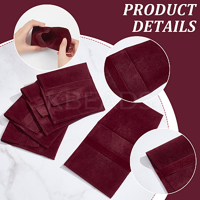 Velvet Jewelry Flap Pouches ABAG-WH0038-43A-1