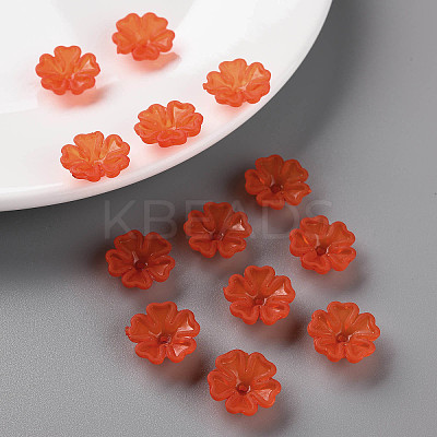 Transparent Frosted Acrylic Bead Caps X-MACR-S371-04A-726-1