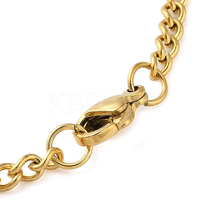 304 Stainlessa Steel Curb Chain Pendant Necklaces LS-NJEW-H034-08G-1