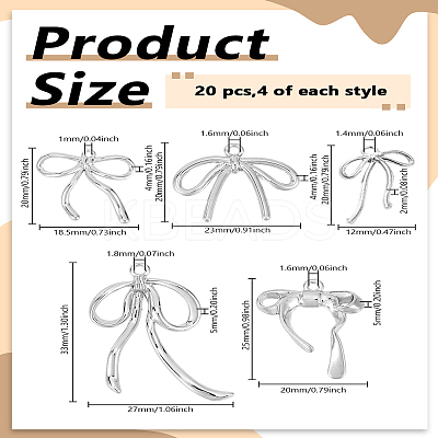 20Pcs 5 Styles Rack Plating Alloy Pendants FIND-LP0005-92P-1