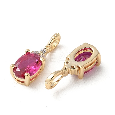 Brass Micro Pave Cubic Zirconia Pendants KK-Q031-43G-11-1