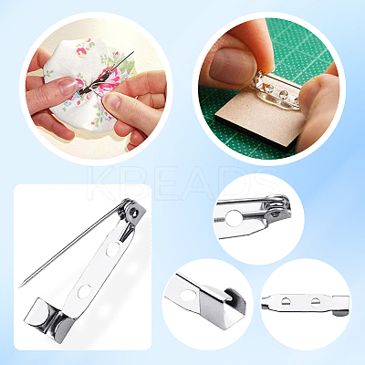 120Pcs 4 Styles Iron Brooch Findings IFIN-SP0001-33P-1
